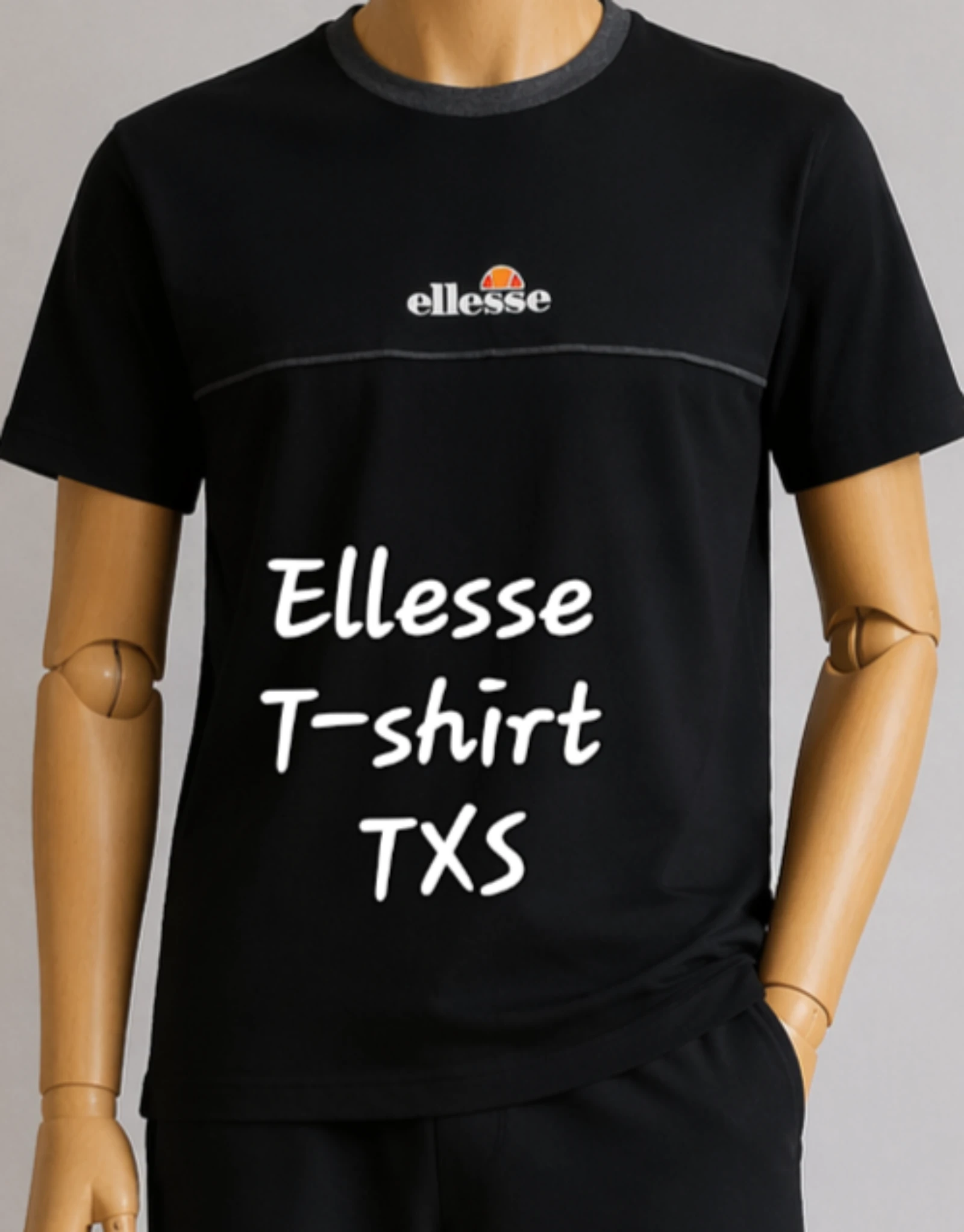 Ellesse T-shirt TXS /TFr34- Noir -Logo Brodé Ellesse Devant en TBE
